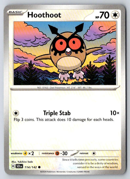 Hoothoot 114/142 Common Stellar Crown Pokemon Near Mint