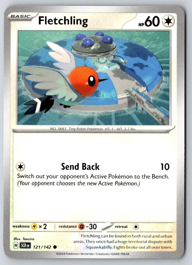 Fletchling 121/142 Common Stellar Crown Pokemon Near Mint