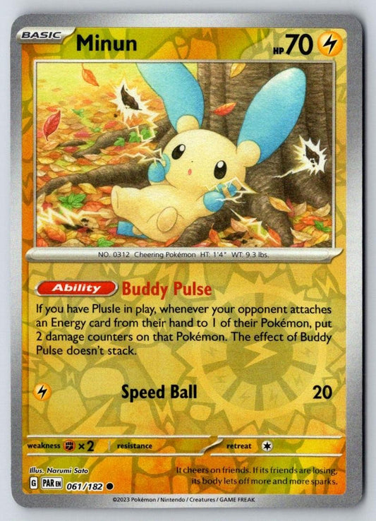Minun 061/182 Common Paradox Rift Pokemon Near Mint