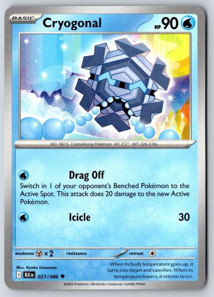 Cryogonal 027/086 Uncommon Black Bolt Pokemon Near Mint