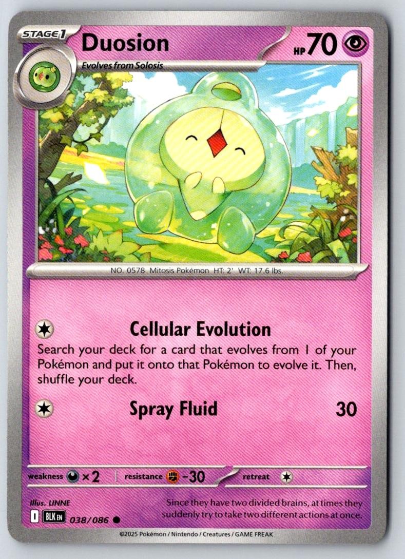 Duosion 038/086 Common Black Bolt Pokemon Near Mint