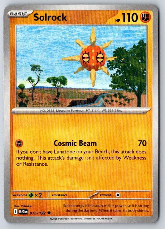 Solrock 075/132 Uncommon Mega Evolution Pokemon Near Mint