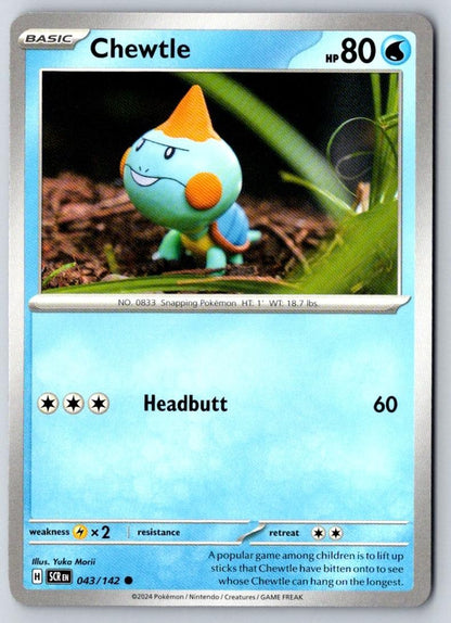 Chewtle 43/142 Common Stellar Crown Pokemon Near Mint