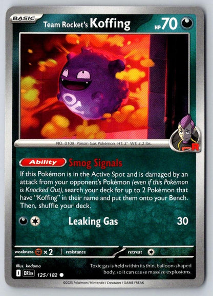 Team Rocket's Koffing 125/182 Common Destined Rivals Pokemon Near Mint