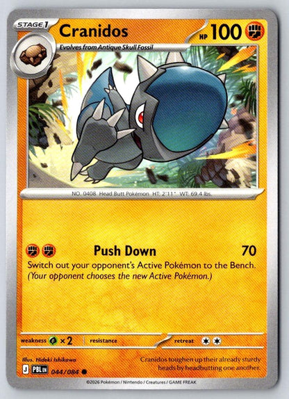 Cranidos 044/084 Common Pitch Black Pokemon Near Mint