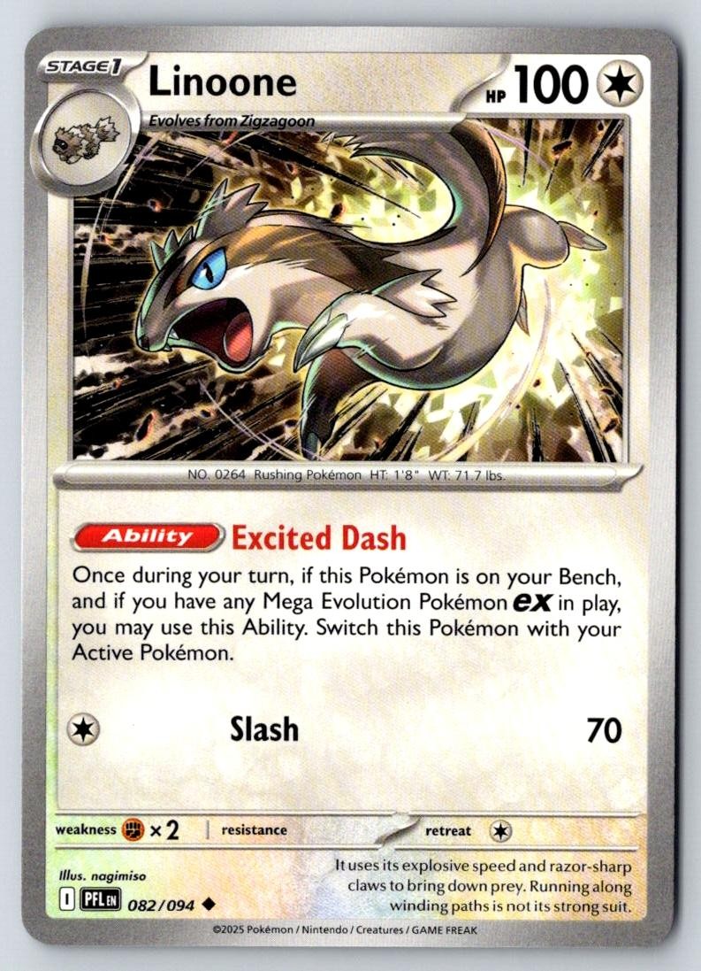Linoone 082/094 Uncommon Phantasmal Flames Pokemon Near Mint