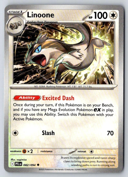 Linoone 082/094 Uncommon Phantasmal Flames Pokemon Near Mint