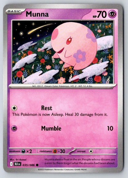 Munna 035/086 Common Black Bolt Pokemon Near Mint