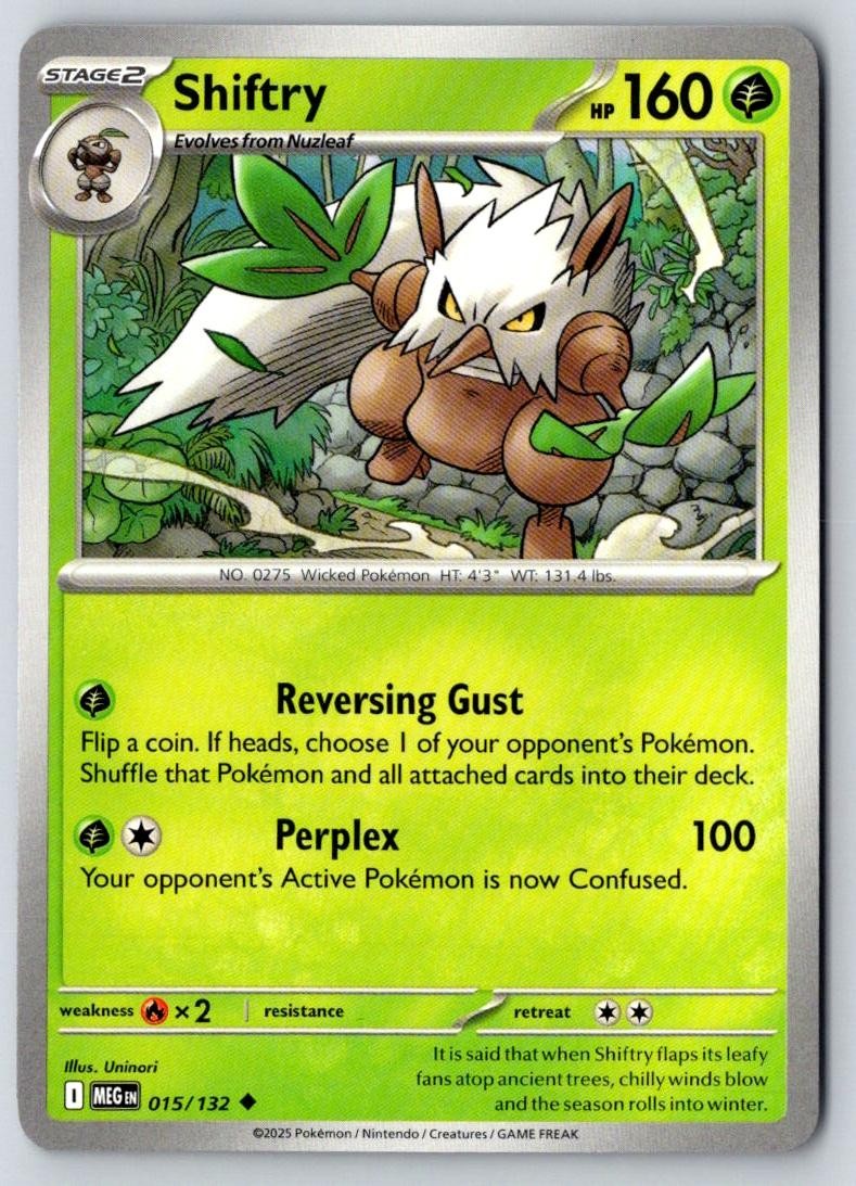 Shiftry 015/132 Uncommon Mega Evolution Pokemon Near Mint