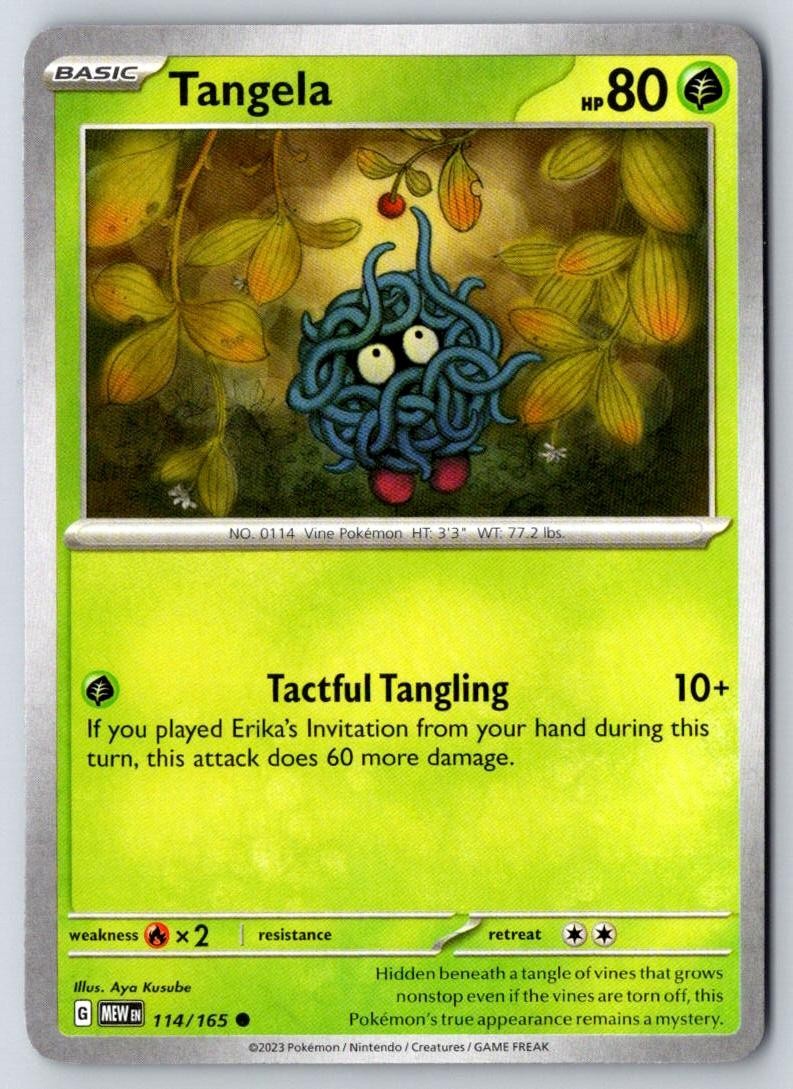 Tangela 114/165 Common 151 Pokemon Near Mint