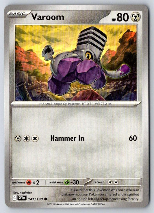 Varoom 141/198 Common Scarlet & Violet Pokemon Near Mint