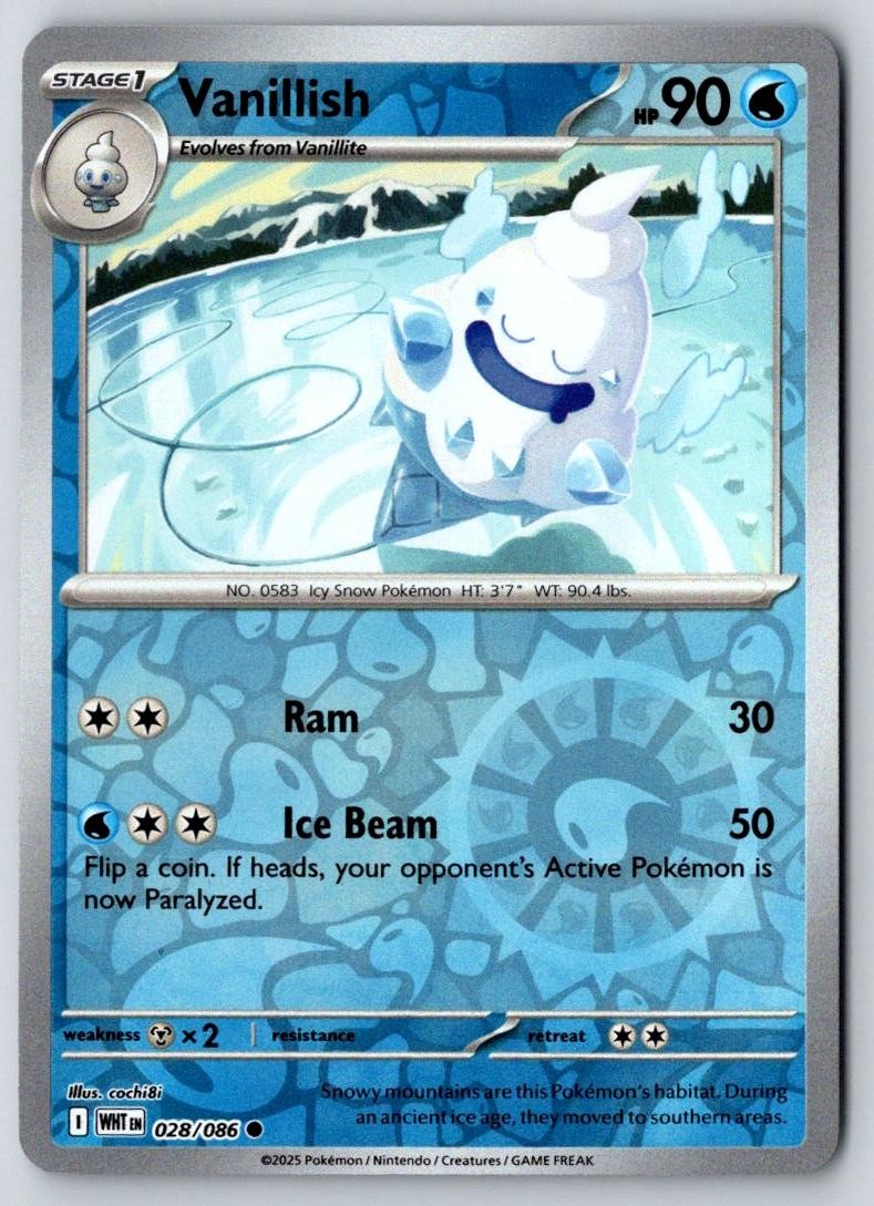 Vanilluxe 029/086 Uncommon White Flare Pokemon Reverse Holo Near Mint