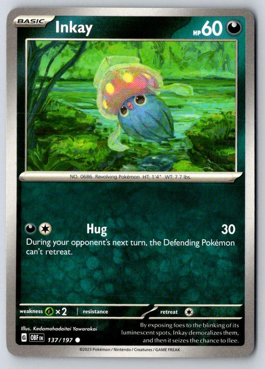 Inkay 137/197 Common Obsidian Flames Pokemon Near Mint