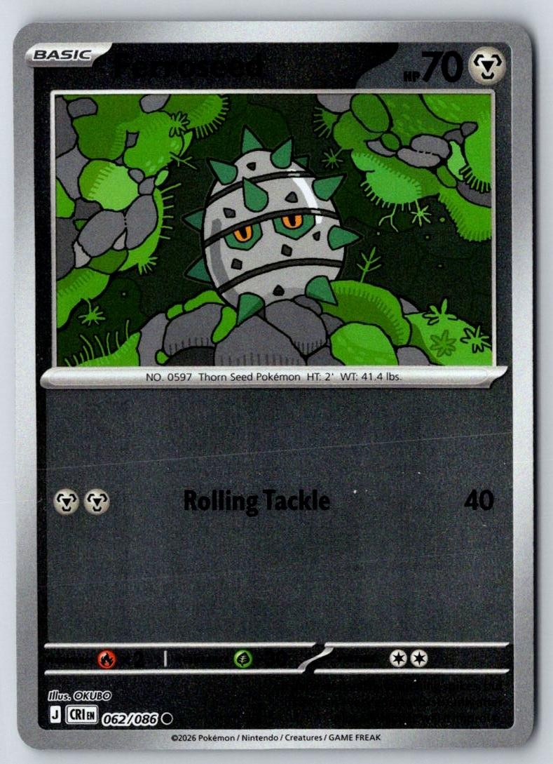 Ferroseed 062/086 Common Chaos Rising Pokemon Near Mint