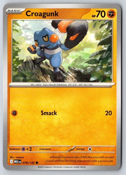 Croagunk 078/132 Common Mega Evolution Pokemon Near Mint