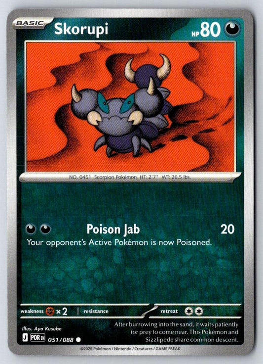 Skorupi 051/088 Common Perfect Order Pokemon Near Mint
