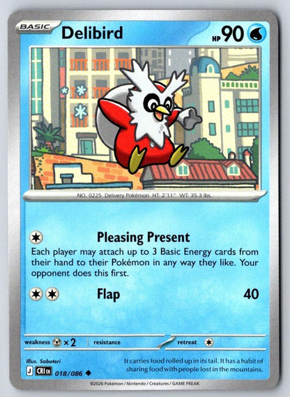 Delibird 018/086 Uncommon Chaos Rising Pokemon Near Mint