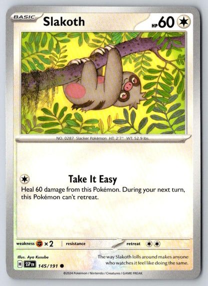Slakoth 145/191 Common Surging Sparks Pokemon Near Mint