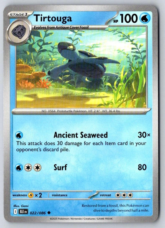 Tirtouga 022/086 Uncommon Black Bolt Pokemon Near Mint