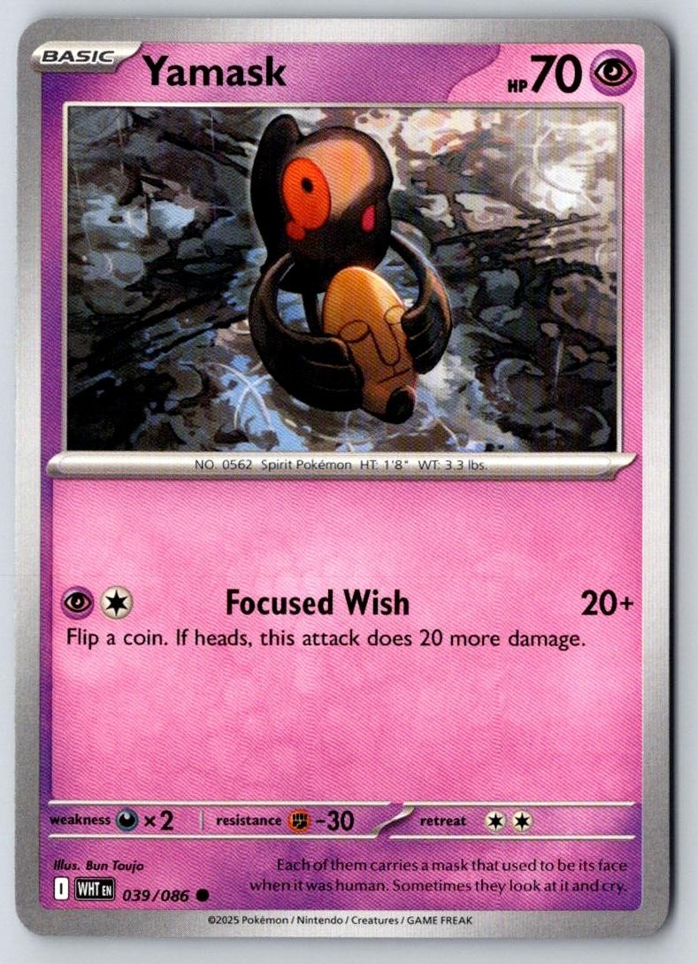 Yamask 039/086 Common White Flare Pokemon Near Mint