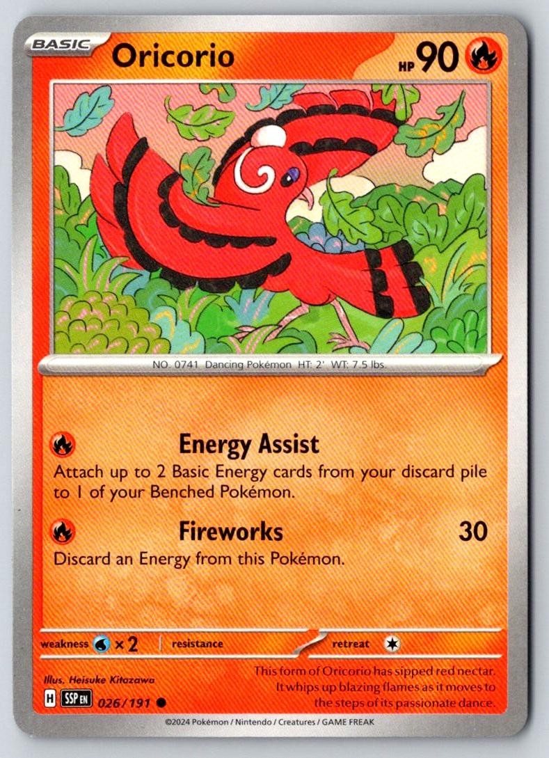 Oricorio 026/191 Common Surging Sparks Pokemon Near Mint