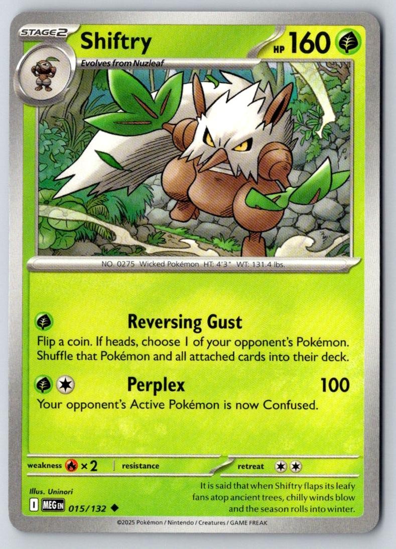Shiftry 015/132 Uncommon Mega Evolution Pokemon Near Mint