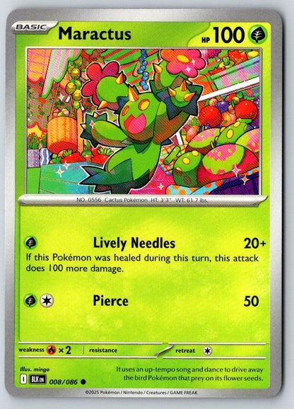 Maractus 008/086 Common Black Bolt Pokemon Near Mint