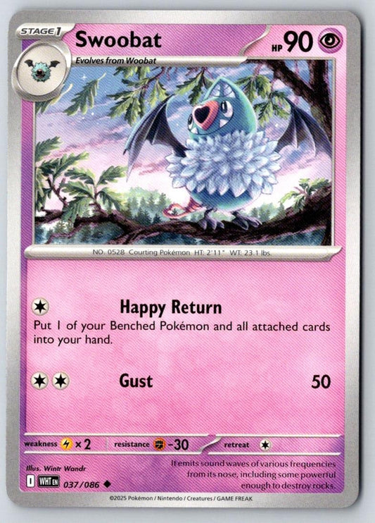 Swoobat 037/086 Uncommon White Flare Pokemon Near Mint