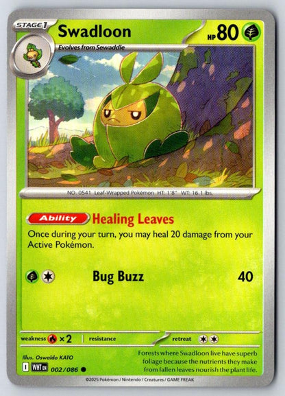 Swadloon 002/086 Common White Flare Pokemon Near Mint