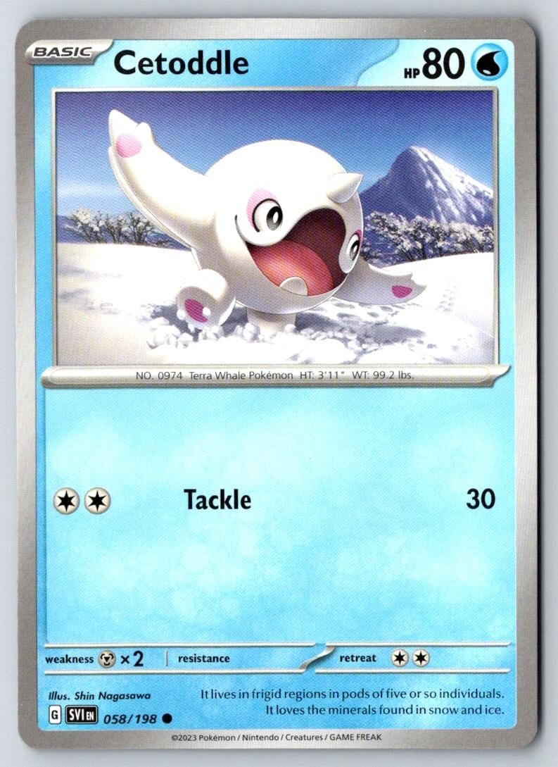 Cetoddle 058/198 Common Scarlet & Violet Pokemon Near Mint