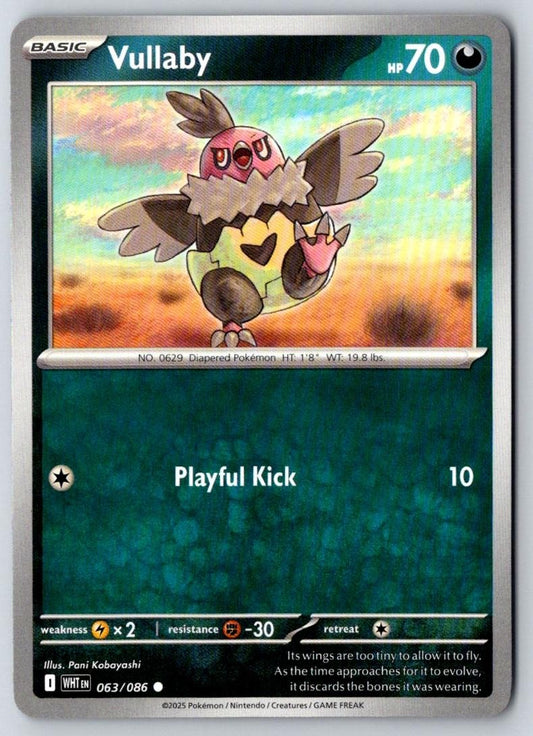 Vullaby 063/086 Common White Flare Pokemon Near Mint