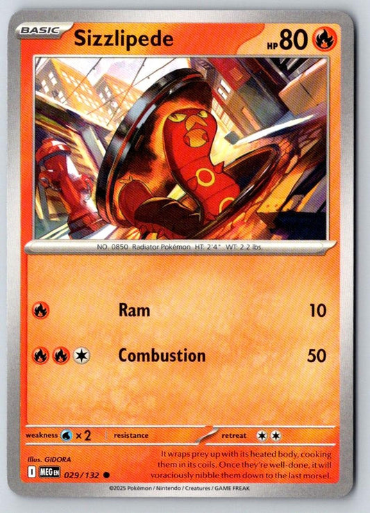 Sizzlipede 029/132 Common Mega Evolution Pokemon Near Mint