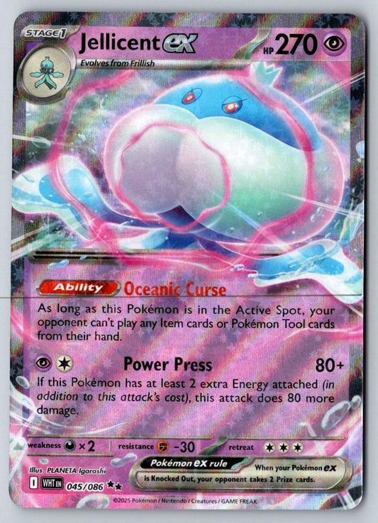 Jellicent ex 045/086 Holo Double Rare White Flare Pokemon Near Mint