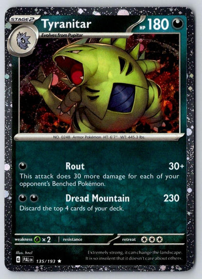 Tyranitar 135/193 Rare Paldea Evolved Pokemon Holo Near Mint