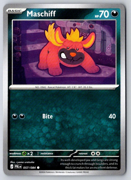 Maschiff 057/084 Common Pitch Black Pokemon Reverse Holo Near Mint