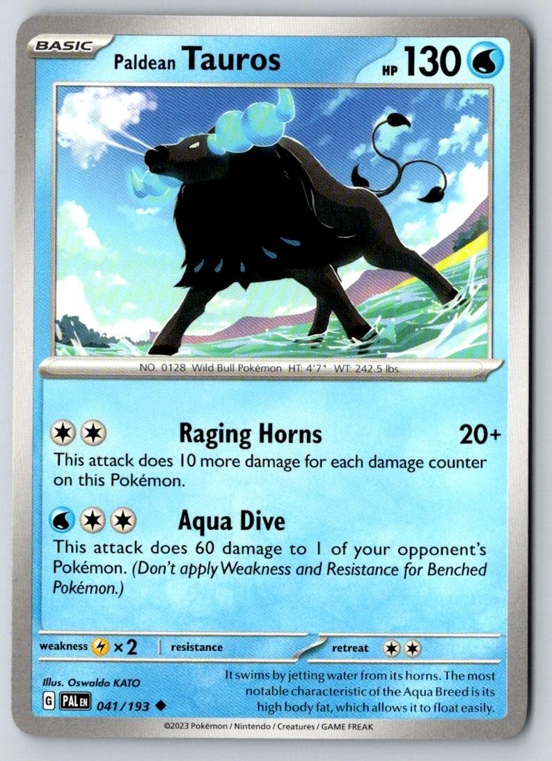 Paldean Tauros 041/193 Uncommon Paldea Evolved Pokemon Near Mint