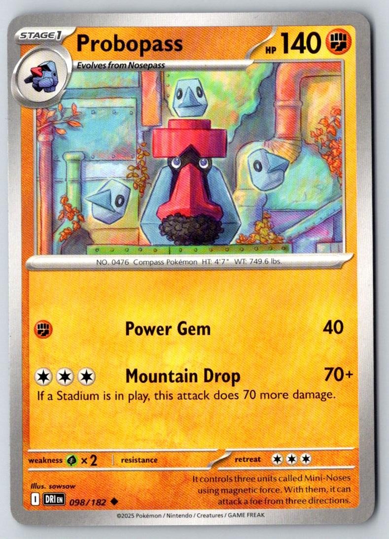 Probopass 098/182 Uncommon Destined Rivals Pokemon Near Mint