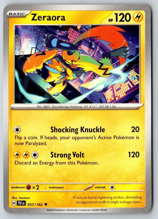 Zeraora 057/162 Uncommon Temporal Forces Pokemon Near Mint