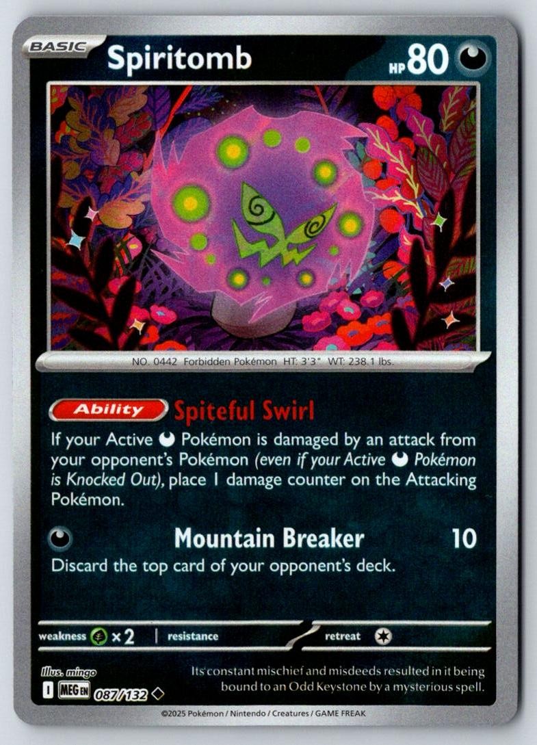 Spiritomb 087/132 Uncommon Mega Evolution Pokemon Near Mint