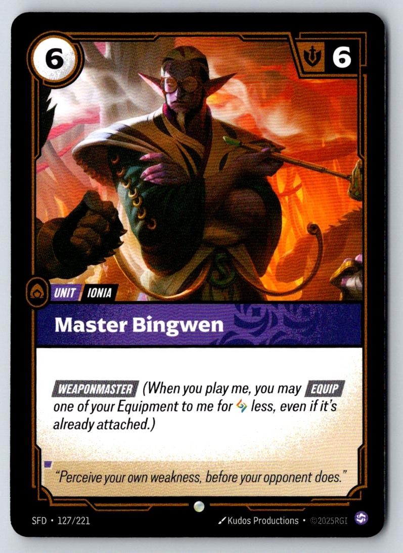 Master Bingwen 127/221 Common Spiritforged Riftbound Near Mint
