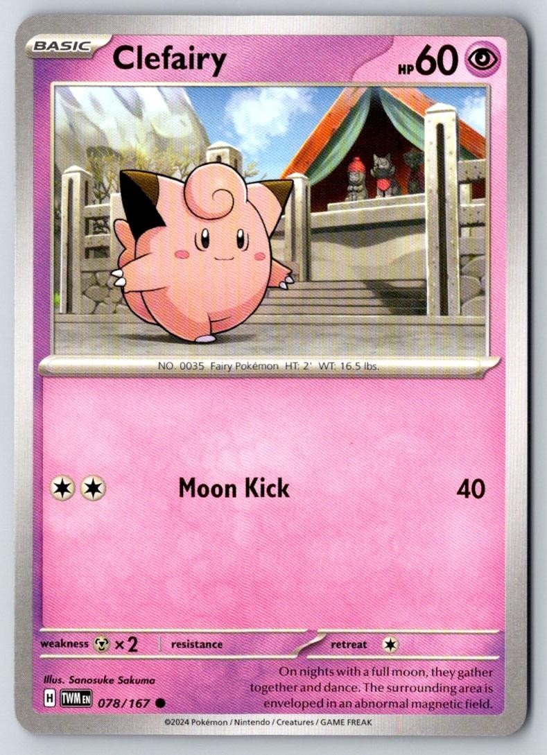 Clefairy 078/167 Common Twilight Masquerade Pokemon Near Mint