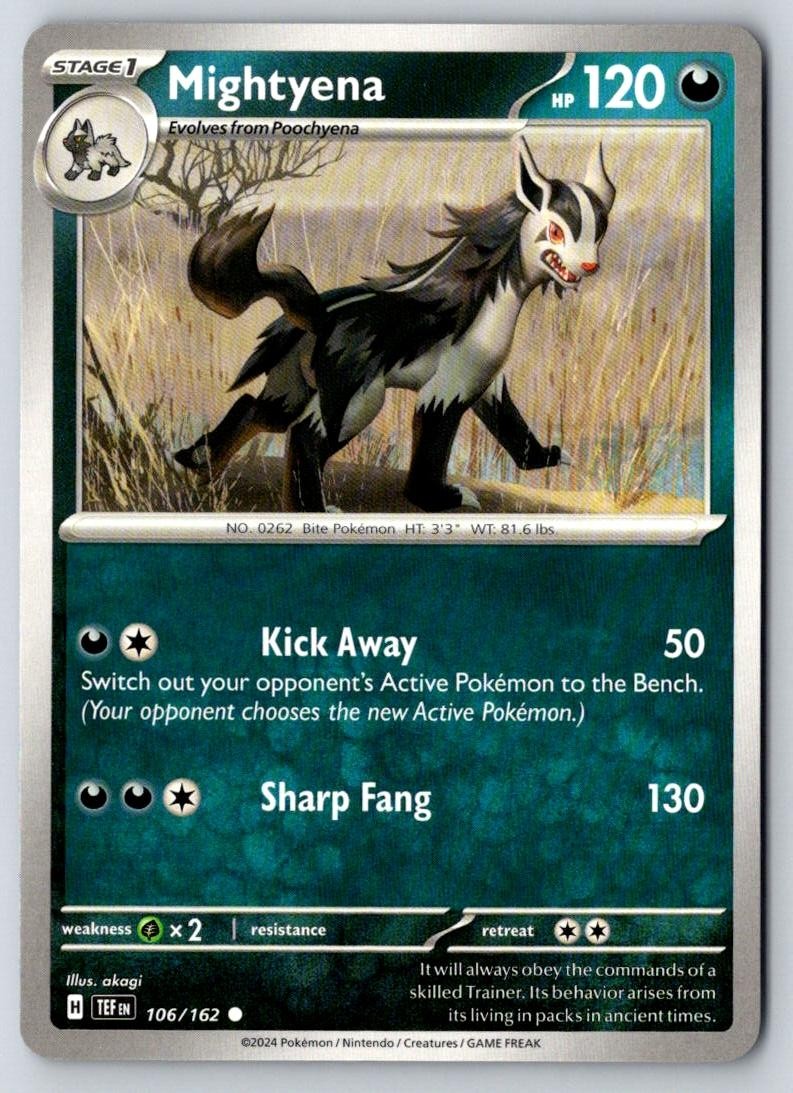 Mightyena 106/162 Common Temporal Forces Pokemon Near Mint