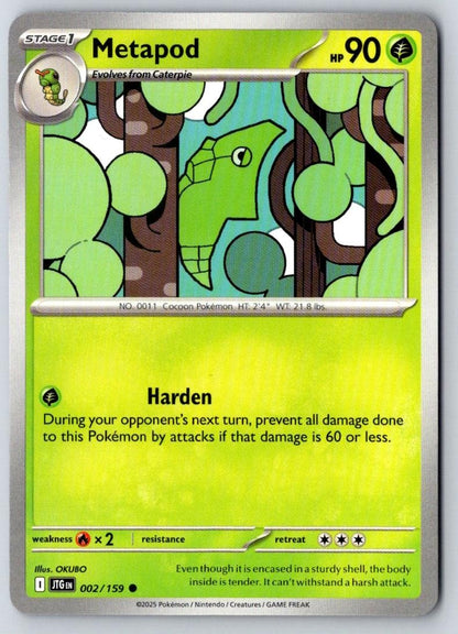 Metapod 002/159 Common Journey Together Pokemon Near Mint