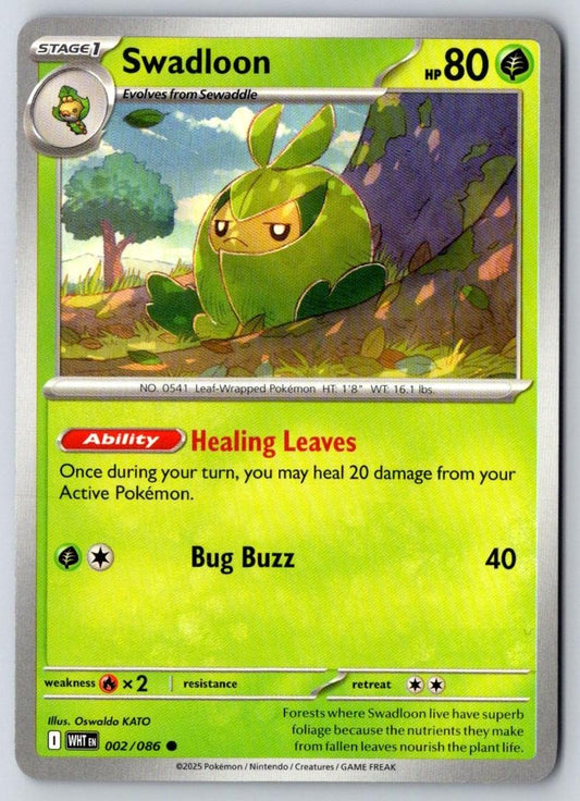Swadloon 002/086 Common White Flare Pokemon Near Mint
