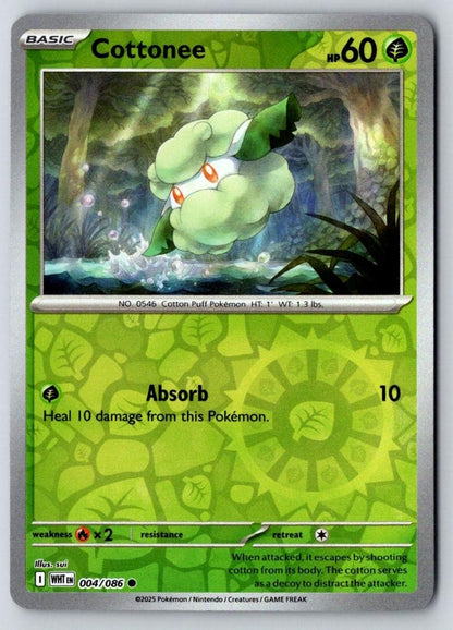 Cottonee 004/086 Common White Flare Pokemon Near Mint