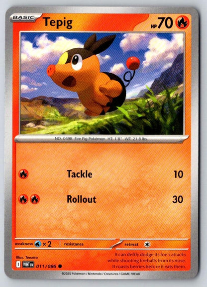 Tepig 011/086 Common White Flare Pokemon Near Mint