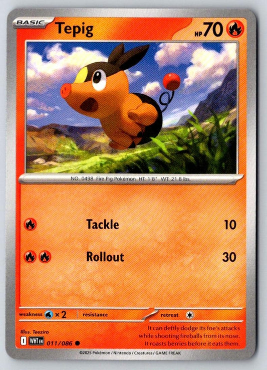 Tepig 011/086 Common White Flare Pokemon Near Mint