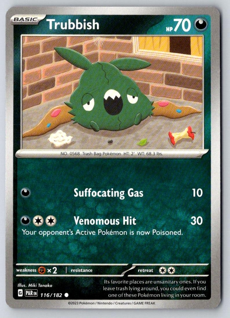 Trubbish 116/182 Common Paradox Rift Pokemon Near Mint