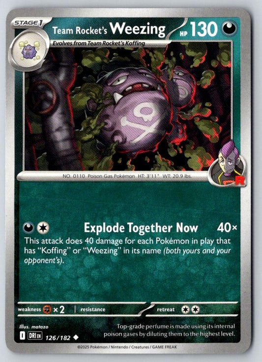 Team Rocket's Weezing 126/182 Uncommon Destined Rivals Pokemon Near Mint