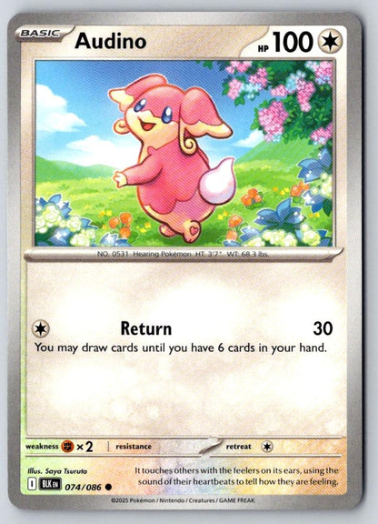 Audino 074/086 Common Black Bolt Pokemon Near Mint